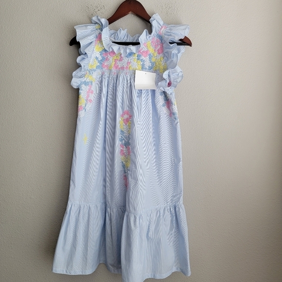 Mi Golondrina Olivia Short Dress in Azul Madre Arroyo size XS NWT - Picture 1 of 5